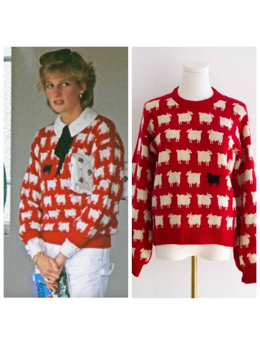 Warm & Wonderful Wool "Princess Diana Black Sheep Sweater" Women's Size M